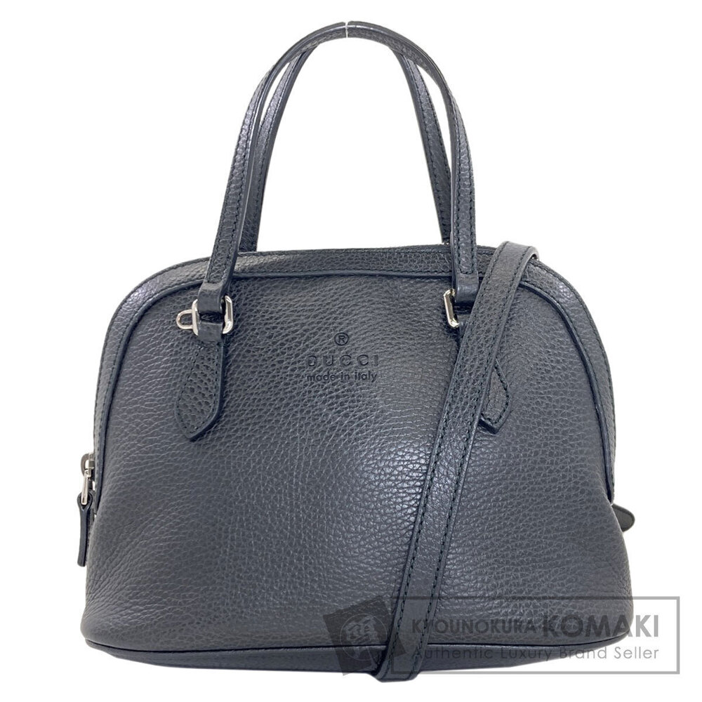 Gucci 2way dome shoulder bag dual top handles crossbody Black